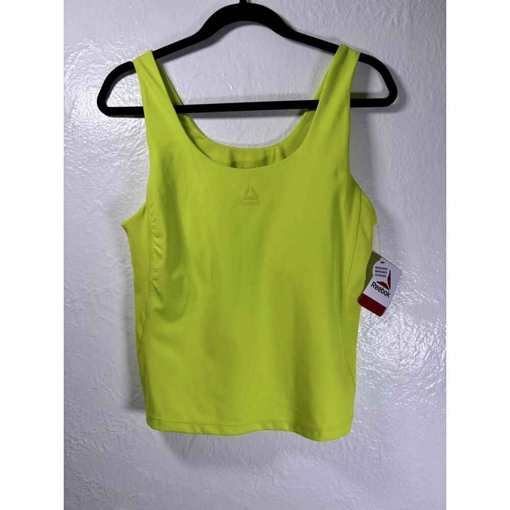 NEW Reebok Tank Top Large Neon Green Athleisure Yoga Pilates Workout Running
